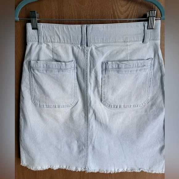 Democracy Light Blue Striped Mini Skirt - Picture 4 of 5